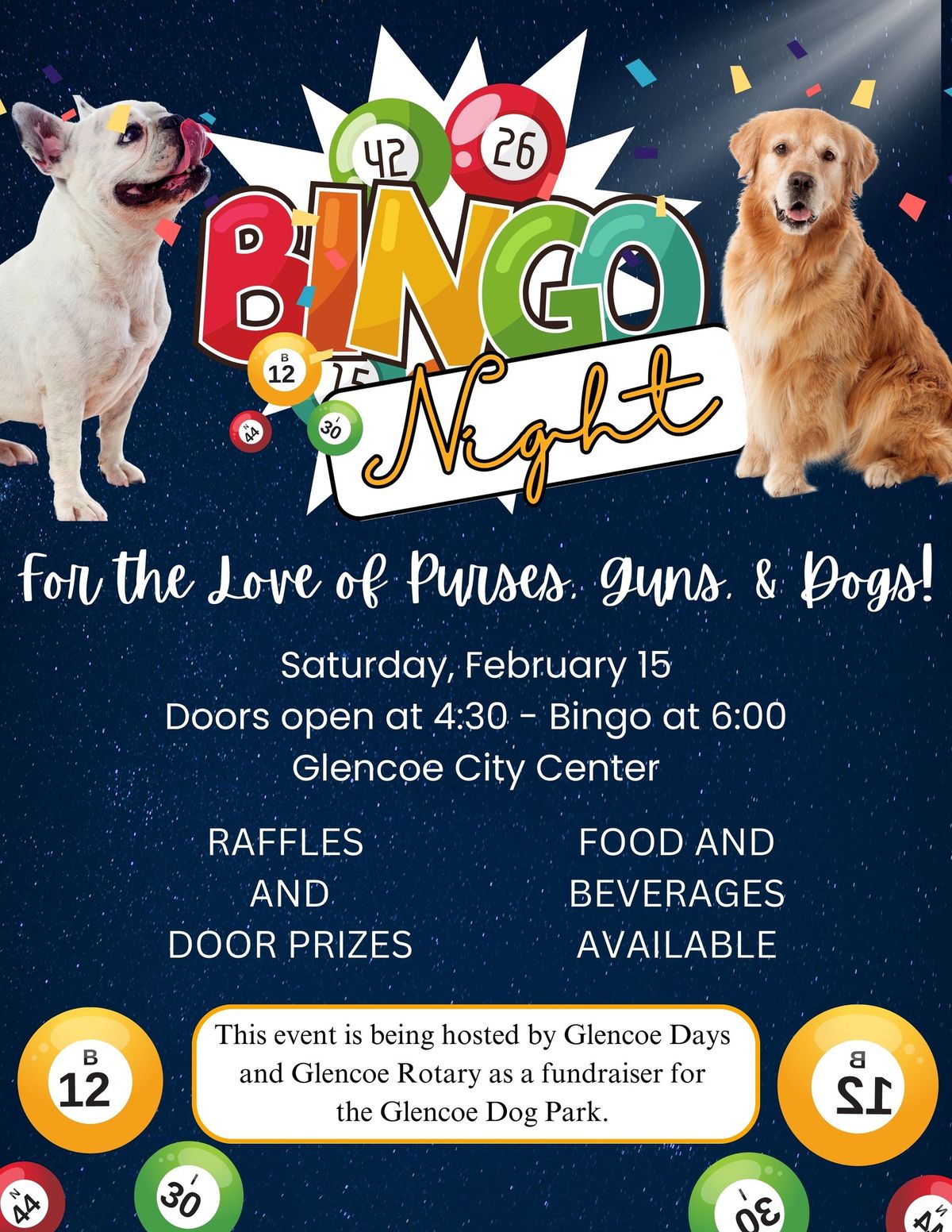 For the Love of Purses, Guns, & Dogs BINGO!