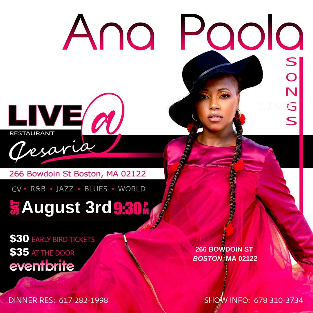 Ana Paola Songs Live @ Cesaria (Boston, Ma.)