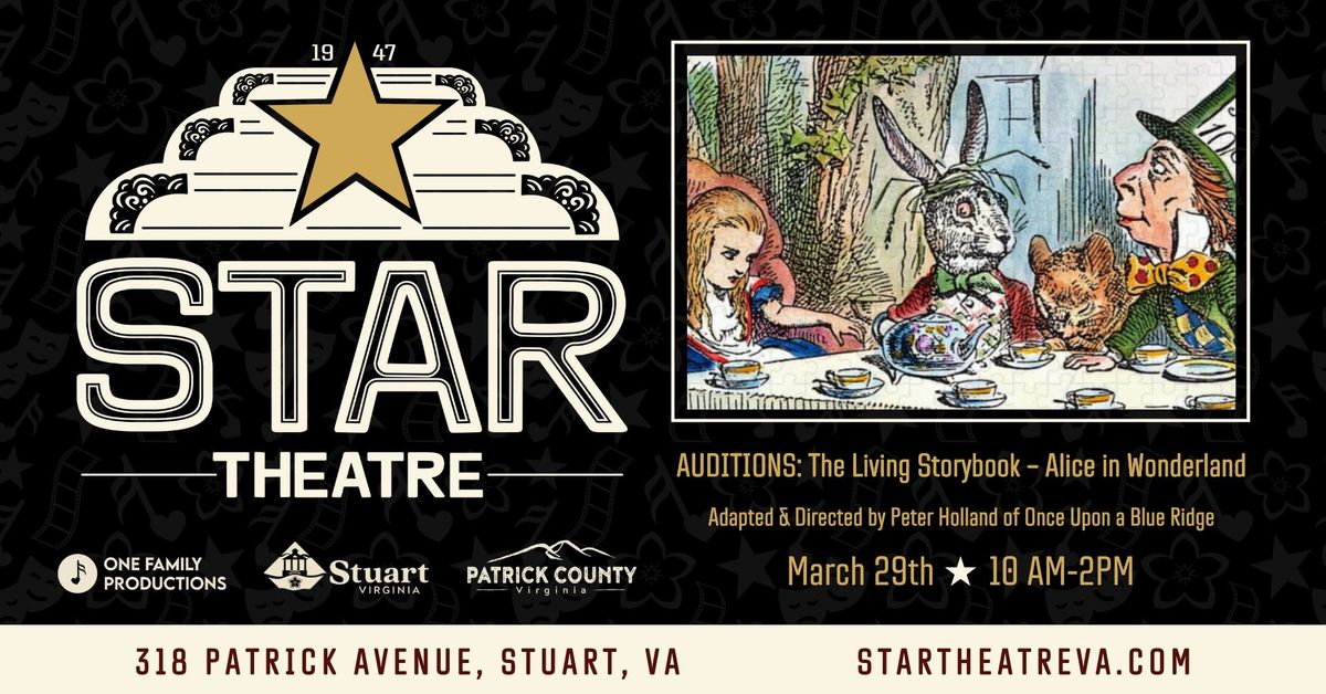 AUDITIONS: The Living Storybook \u2013 Alice in Wonderland