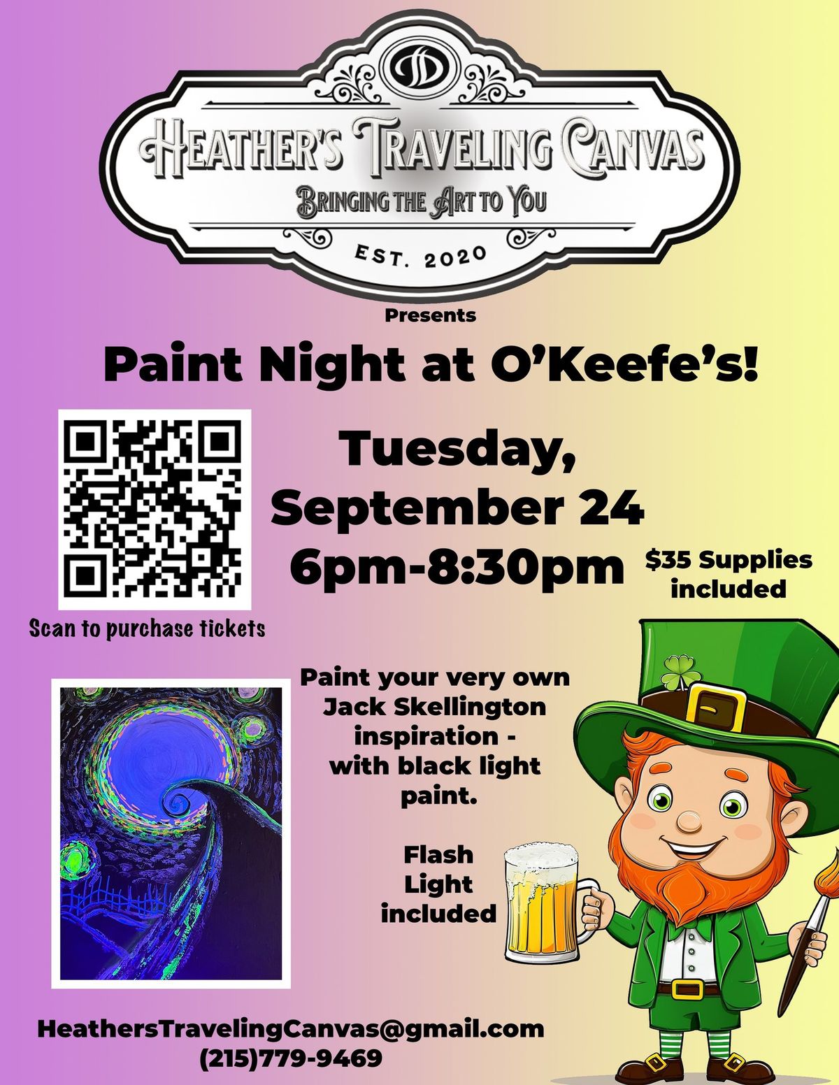 Paint a Jack Skellington Inspiration at O'Keefe's Tavern in Clearwater