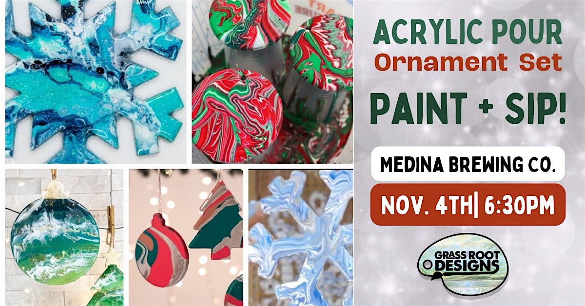 Acrylic Pouring Ornament Set | Medina Brewing