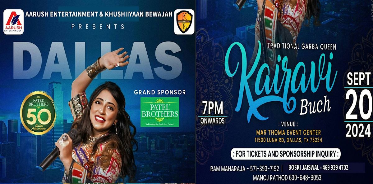 Kairavi Buch Live in Dallas: Garba Queen of Gujarat