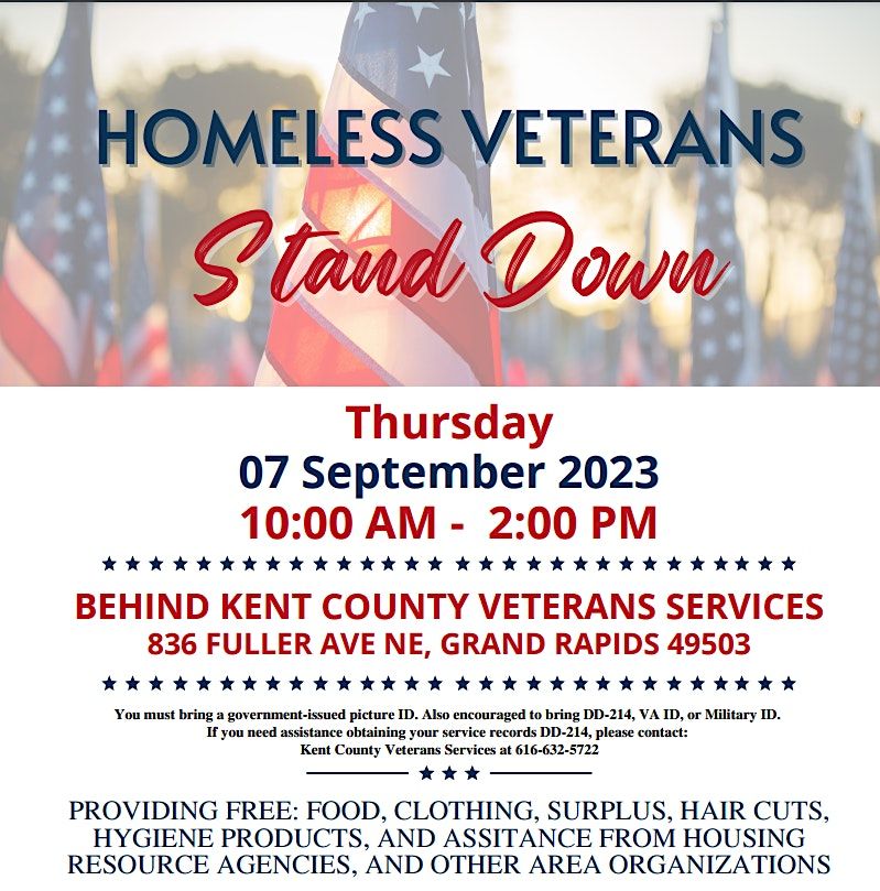 Volunteer Sign-up 2023 Homeless Veterans Stand Down, Kent County ...