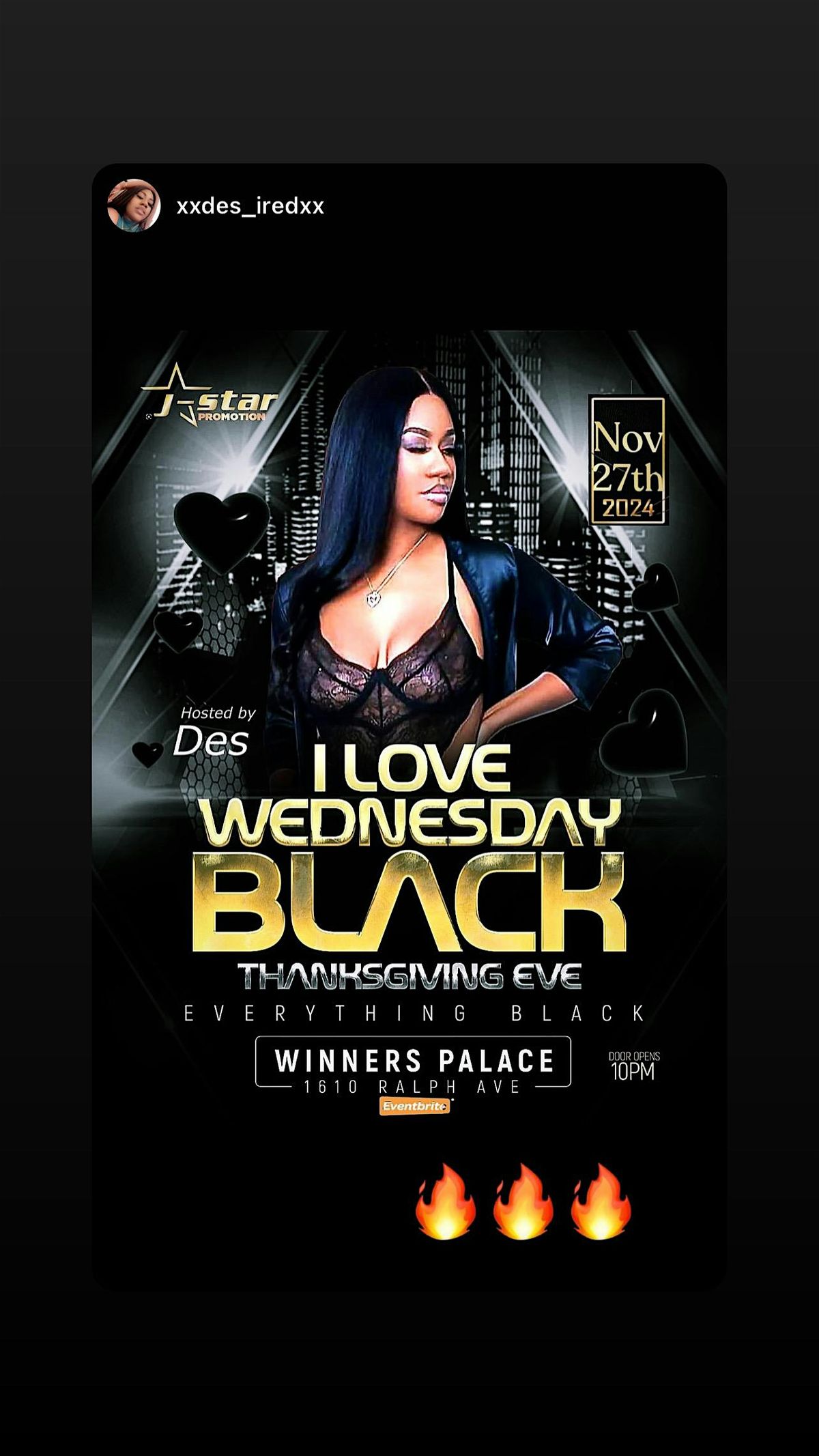 I LOVE WEDNESDAY BLACK