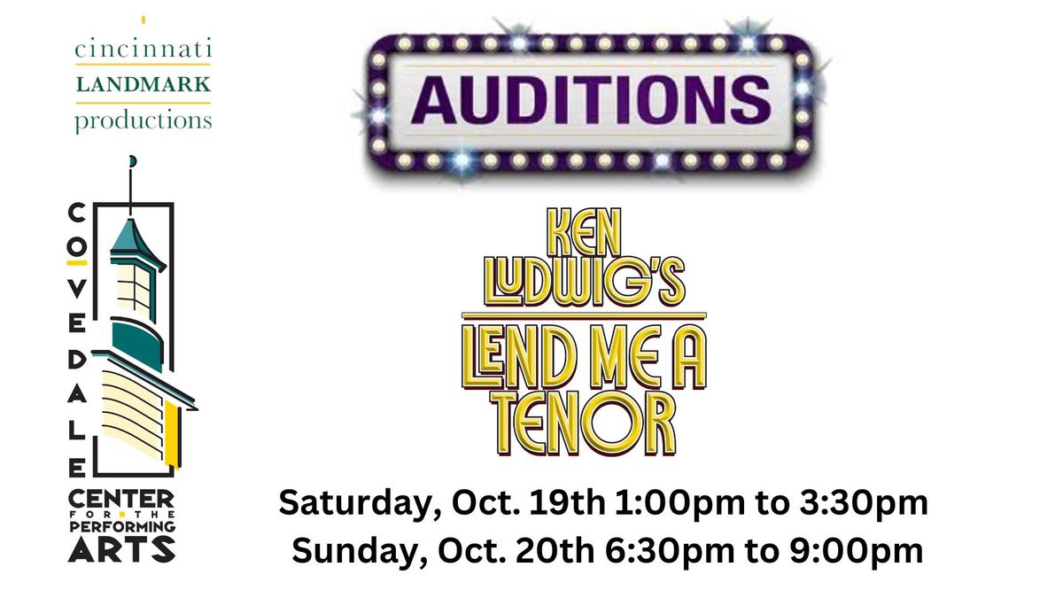 CLP Announces Auditions for KEN LUDWIG'S LEND ME A TENOR