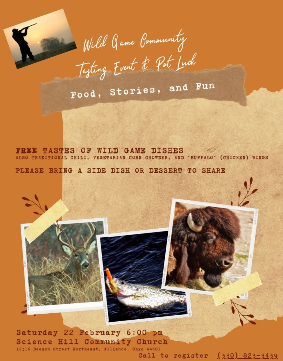 Wild Game Community Tasting Event & Pot Luck