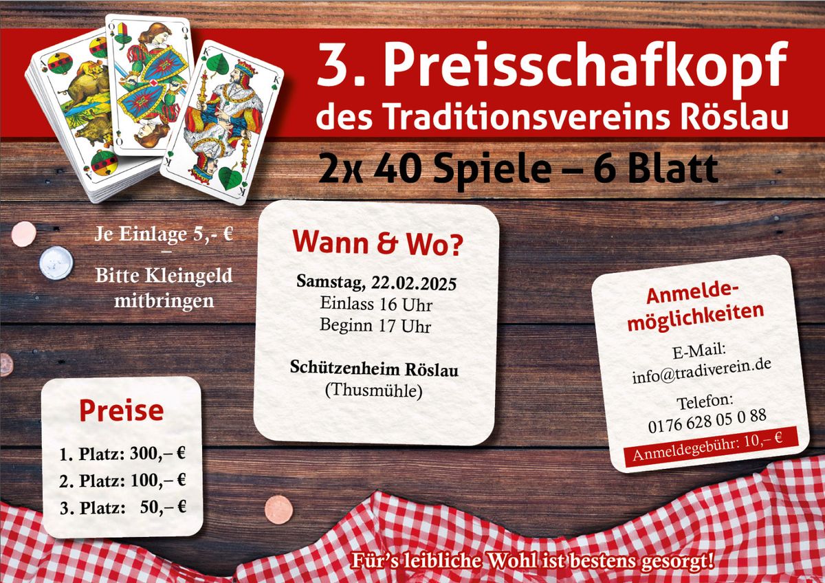 3. Preisschafkopf Traditionsverein R\u00f6slau