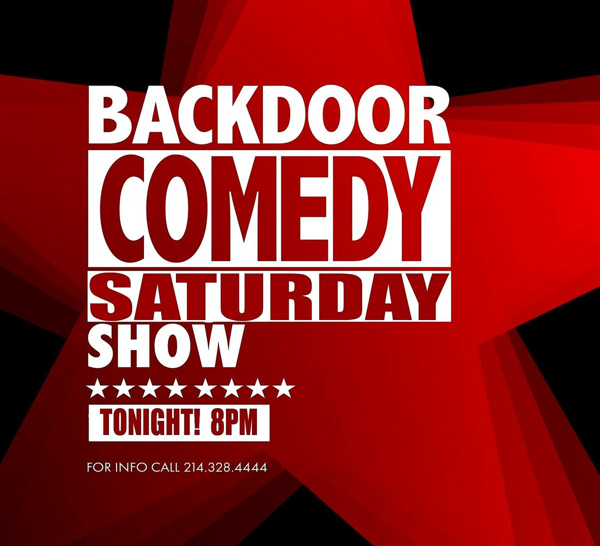 Backdoor Comedy's          Stand-Up Saturdays