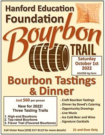 HEF Fourth Annual Bourbon Trail, Bourbon Tasting & Dinner