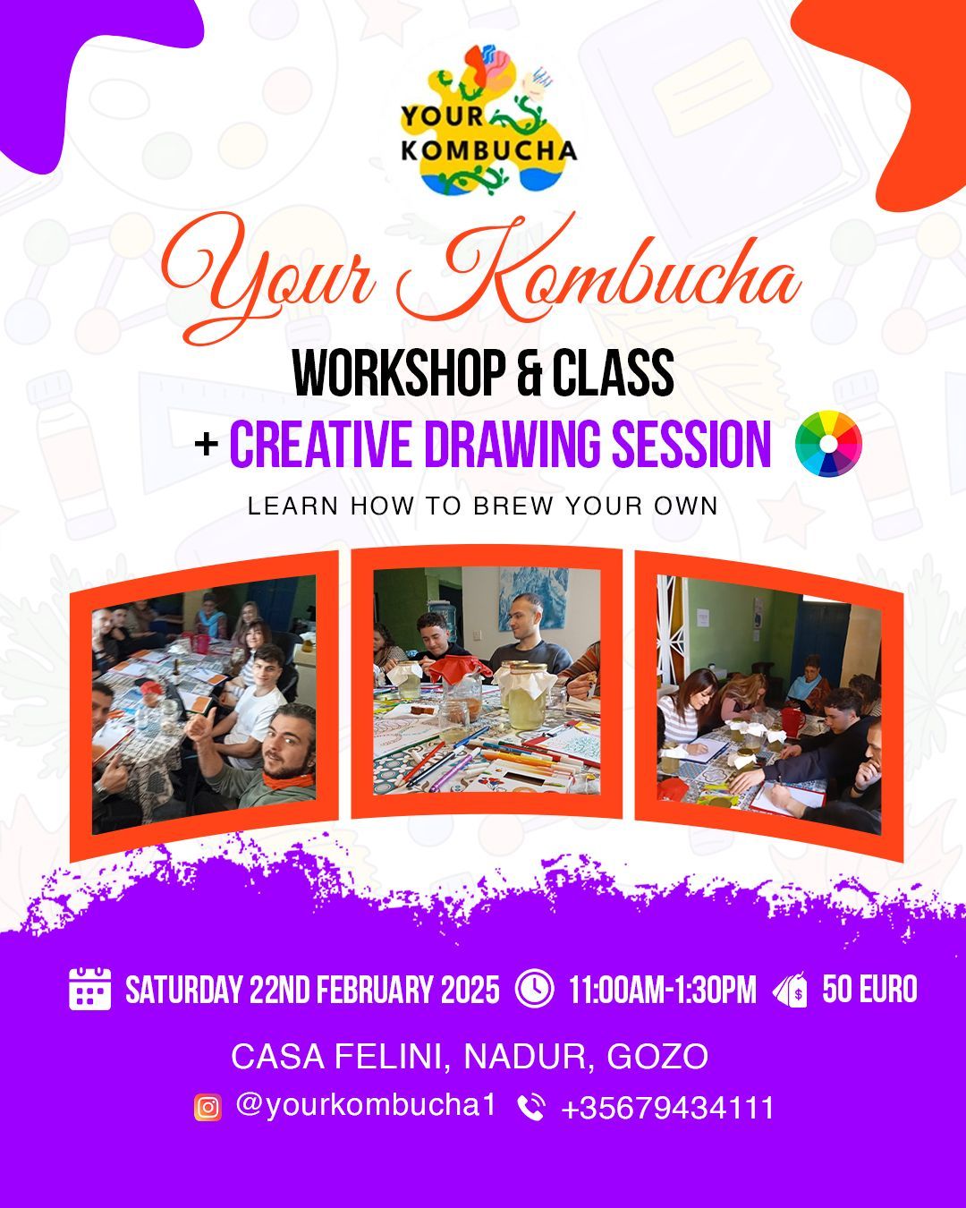 Your Kombucha -  Workshop, Class & Creative Drawing Session \ud83e\uded9\ud83c\udfa8