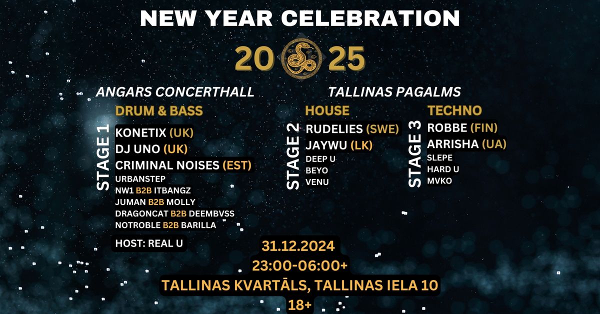 NEW YEAR CELEBRATION @ Tallinas Kvartals \/ 3 STAGES