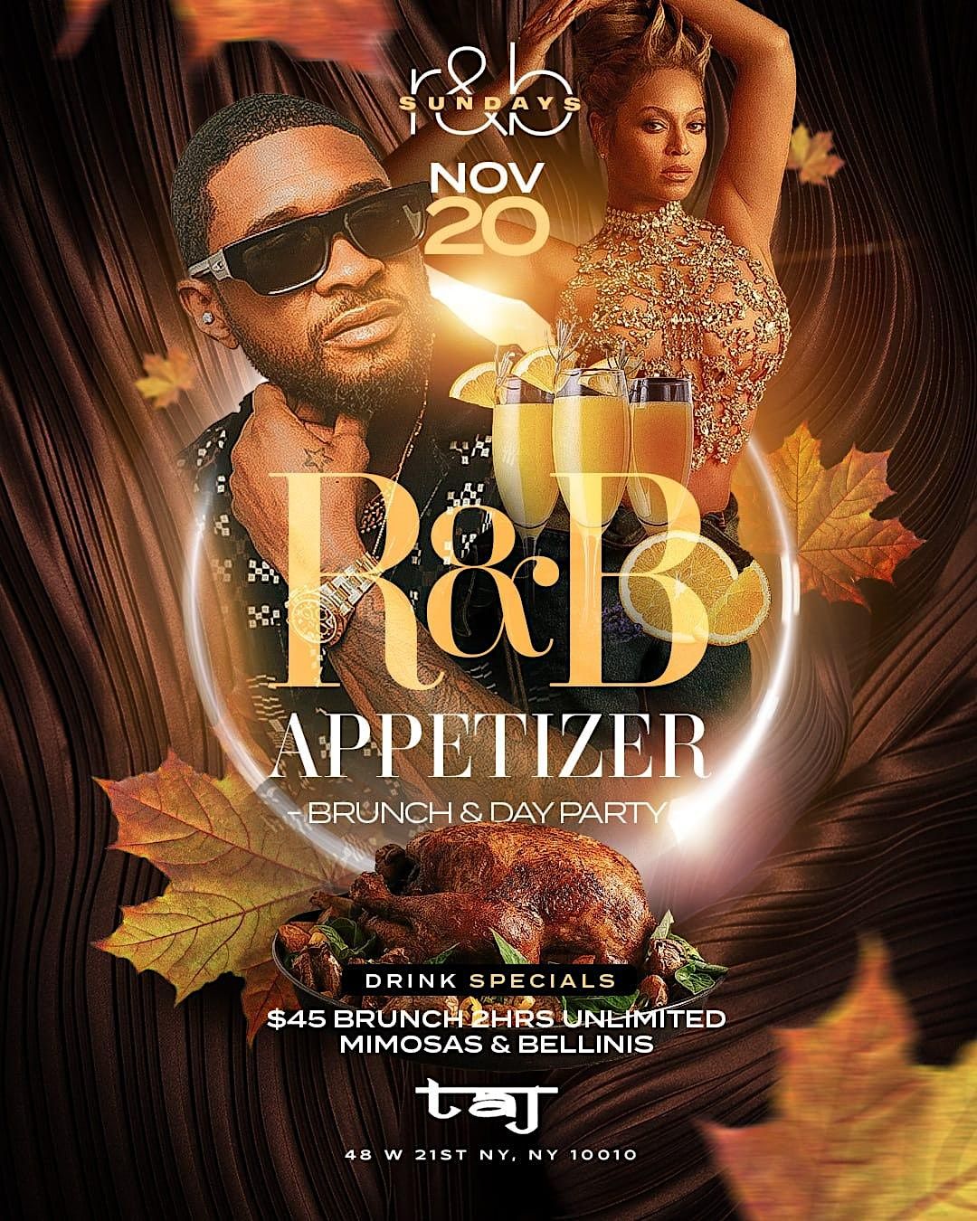 R&B Appetizer Brunch & Day Party, Taj II Lounge, New York, 20 November 2022