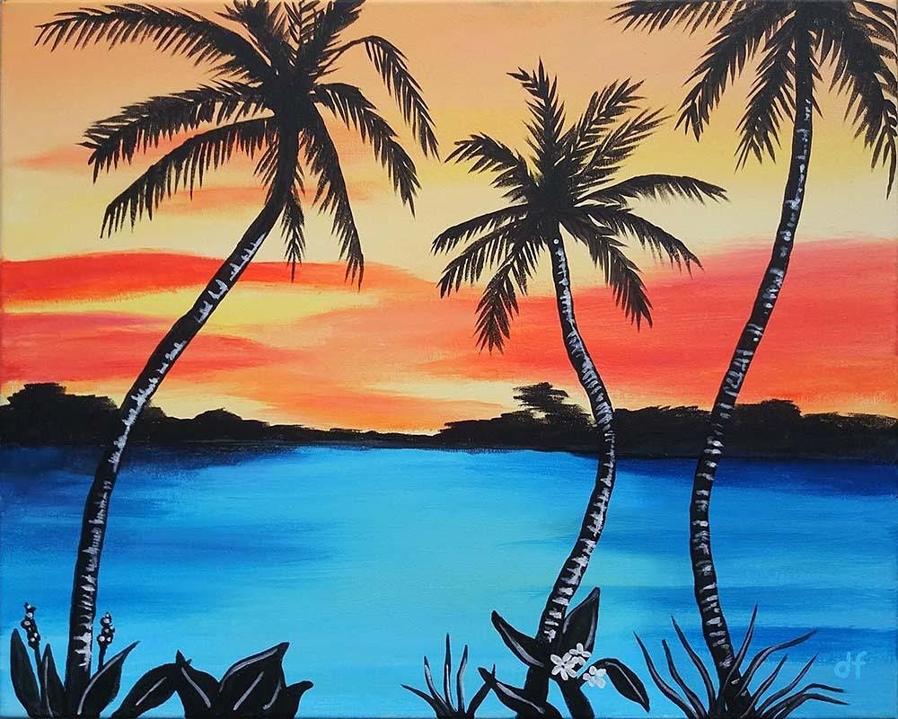 Sip and Paint - "Island Sunset"  Quartyard