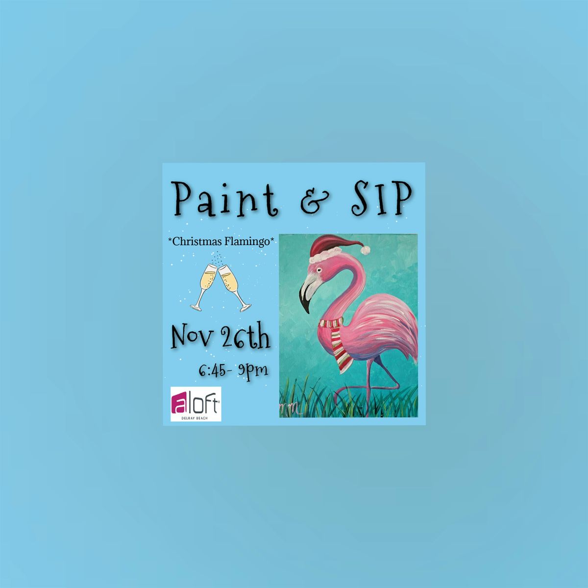 Holiday Flamingo Paint Night