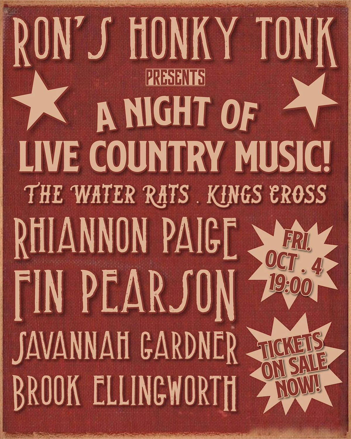 Ron's Honky Tonk - A night of live country music