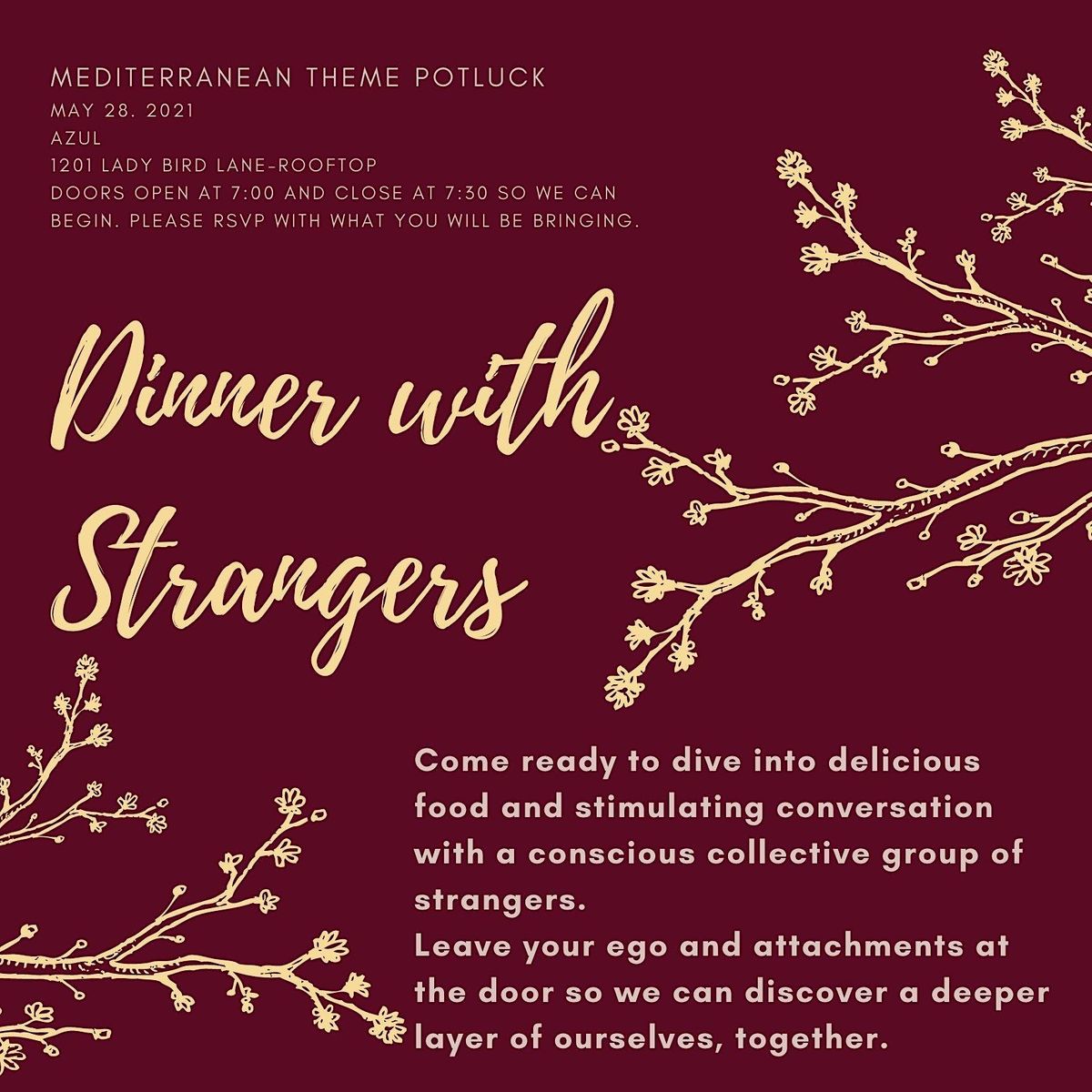 A Dinner with Strangers - Let's Talk about Sex, Baby! Edition