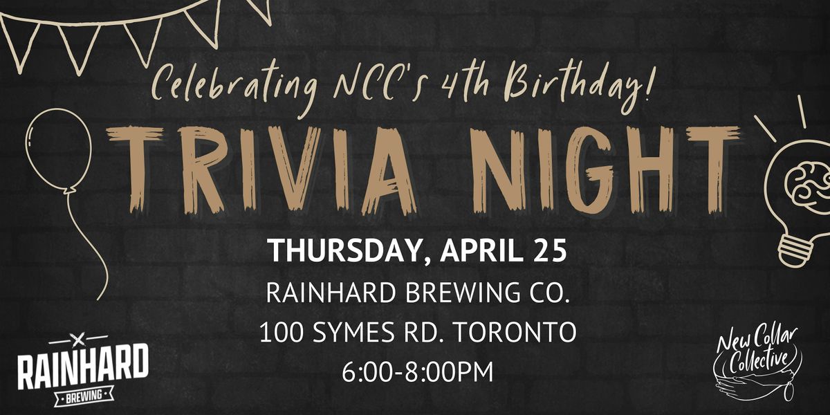 New Collar Collective x Rainhard Brewing Company: Trivia Night