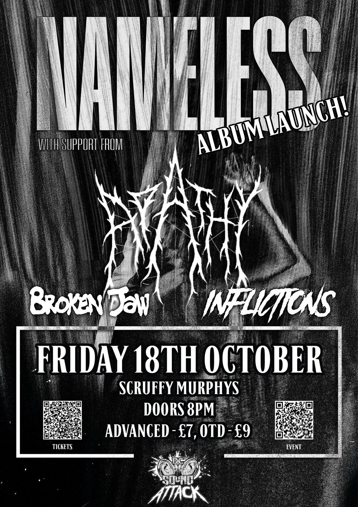 Nameless Album Launch!! w\/ Apathy, Broken Jaw & Inflictions!!