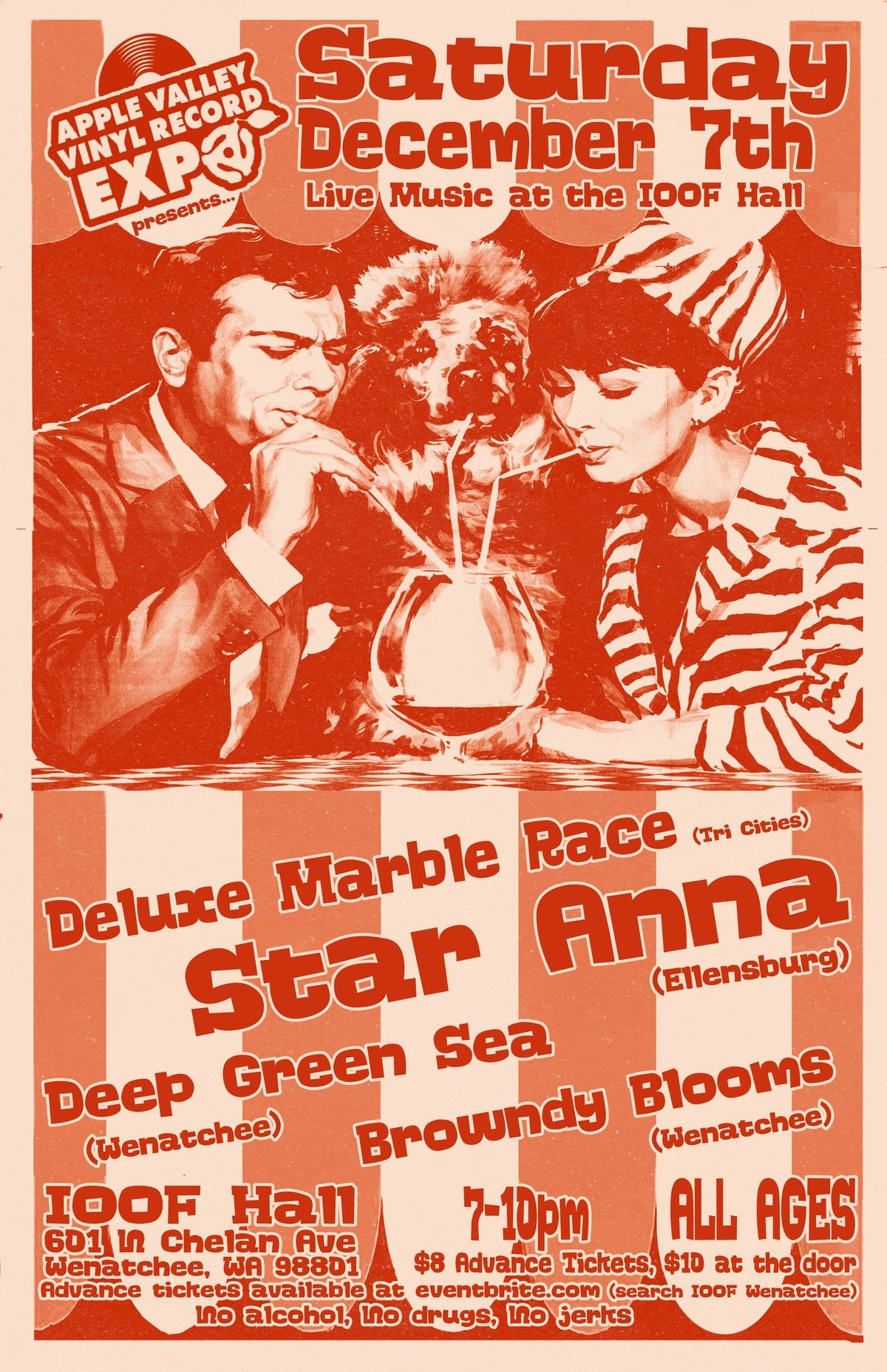 Live music (all ages) featuring: Star Anna, Deluxe Marble Race, Deep Green Sea and Browndy Blooms