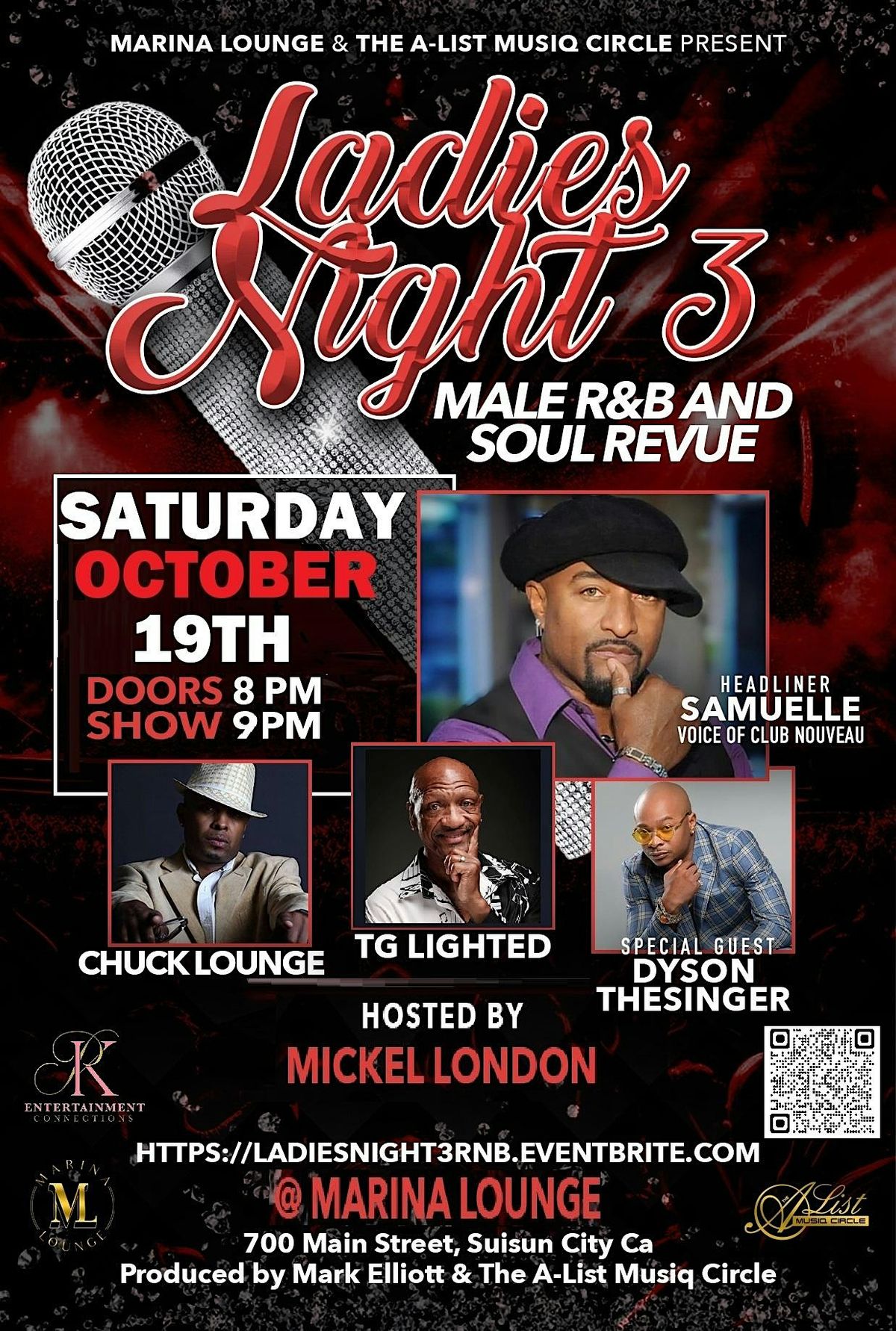 LADIES NIGHT 3 Male Soul & RnB Feat: SAMUELLE, DYSON, CHUCK LOUNGE & TGL