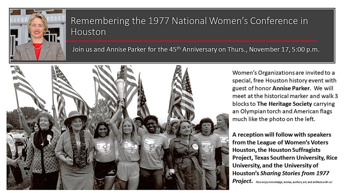 1977 National Women's Conference in Houston: 45th Anniversary Celebration
