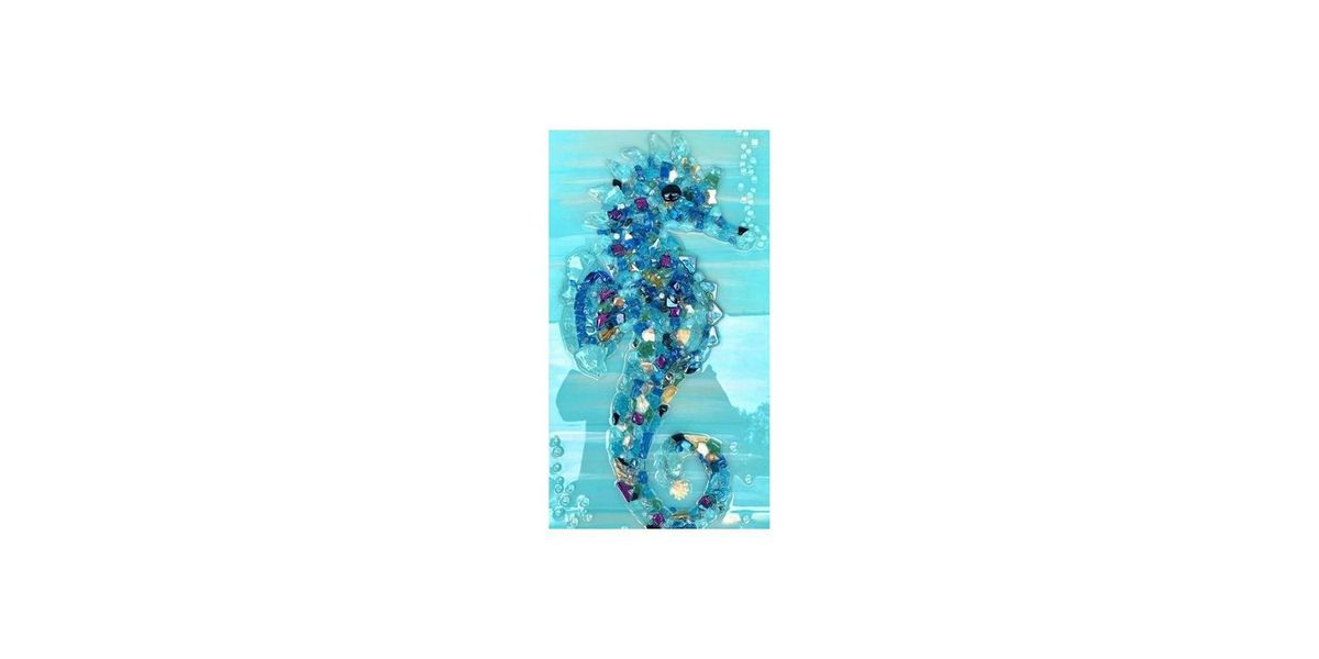 Seahorse Shattered Glass Art