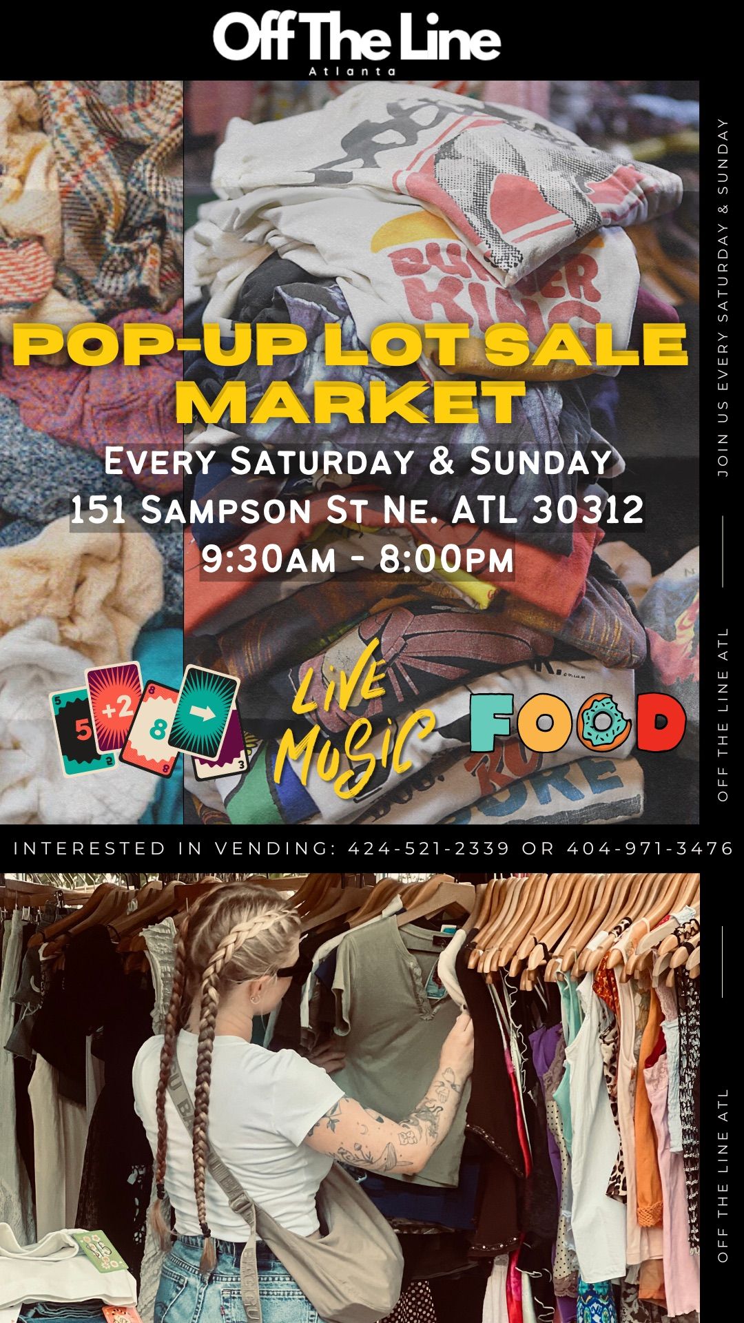 Off the Line ATL Pop-Up Lot Market Every Saturday & Sunday 