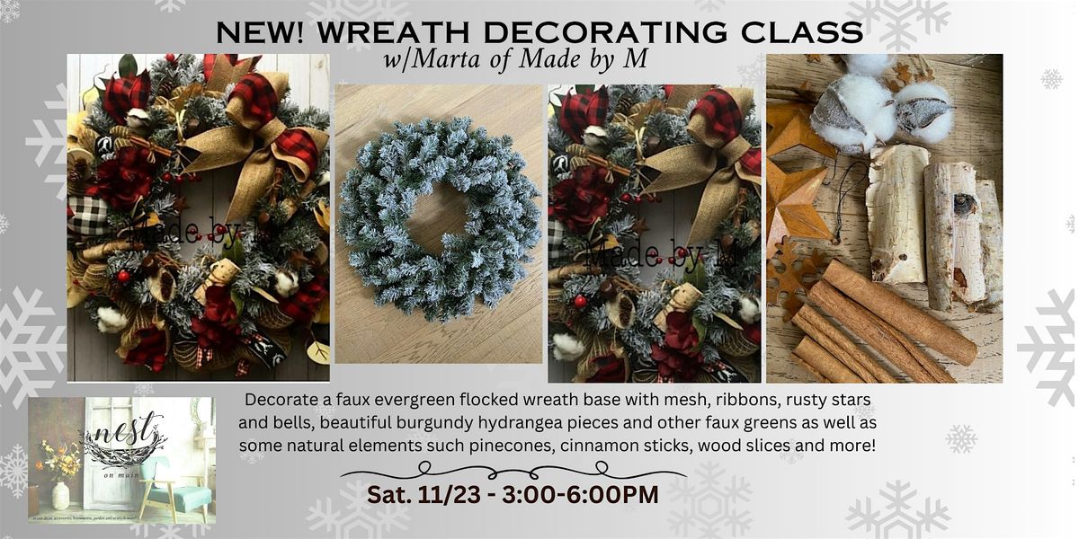 NEW! Wreath Decorating Class w\/Marta of Made by M