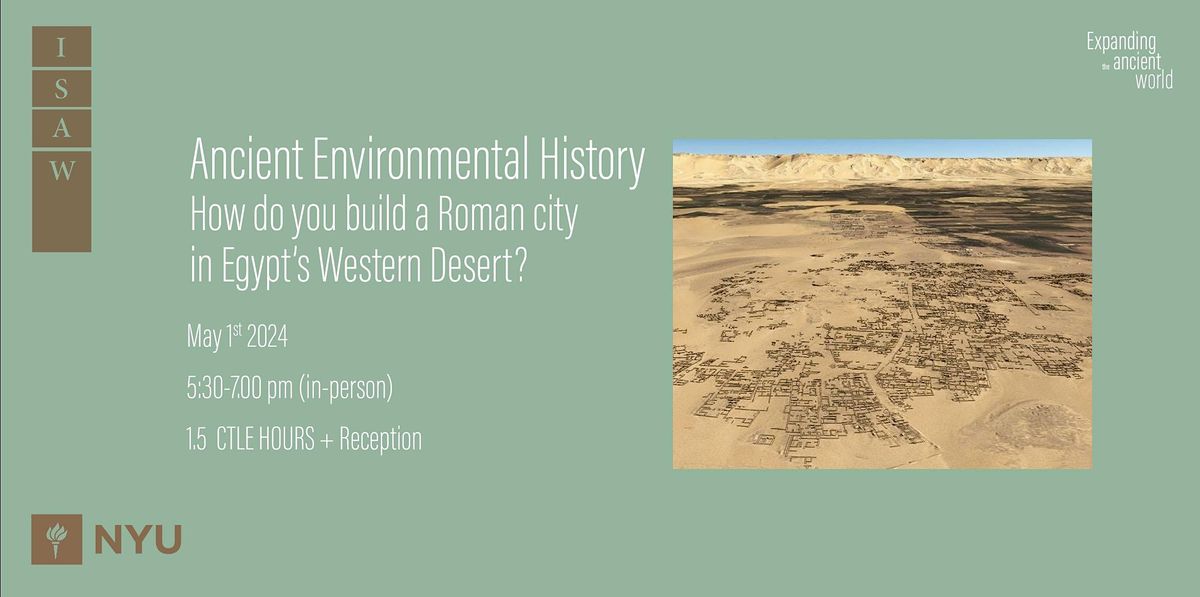 ETAW Workshop| How do you build a Roman city in Egypt\u2019s Western Desert?