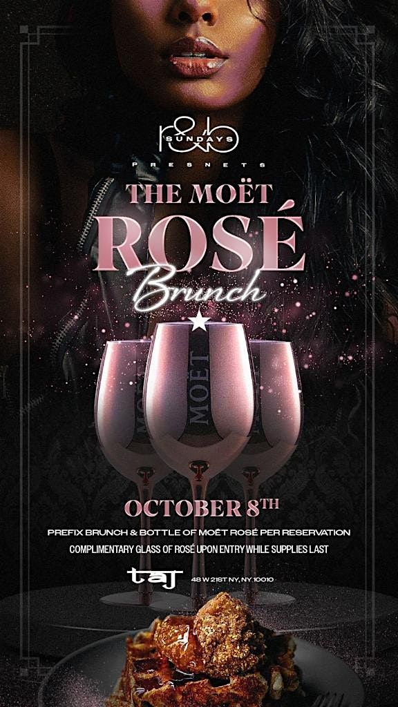 Moet Rose Sunday Brunch x Day Party Experience, Free Entry, Live DJ