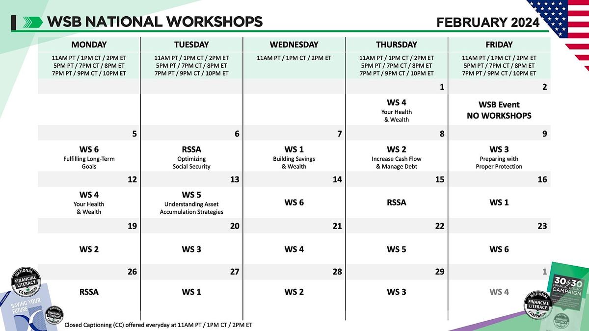 6 Personal Finance Workshops Black America(Financial Literacy Campaign)N.O.