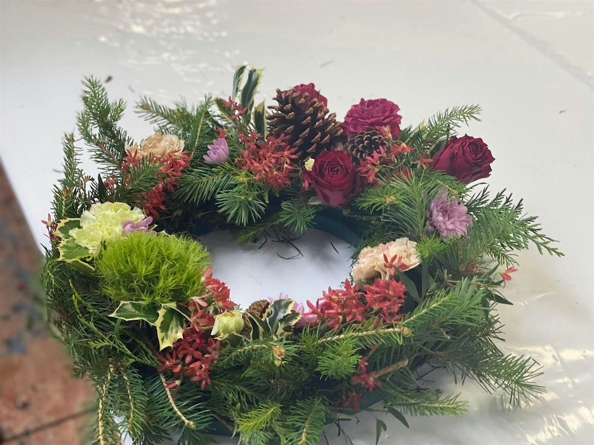 Christmas flower wreath workshop