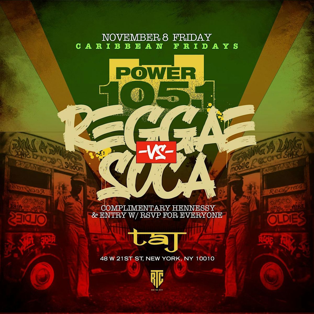 Caribbean Fridays Presents Reggae vs Soca  @  Taj