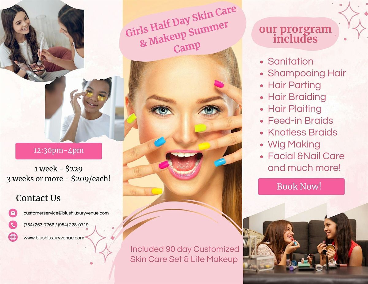 Girls Half Day Skin Care & Makeup Summer Camp