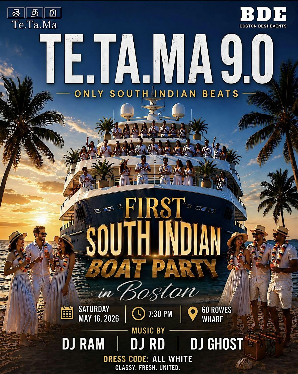 TE.TA.MA 9.0: Boston\u2019s First Ever South Indian Boat Party!