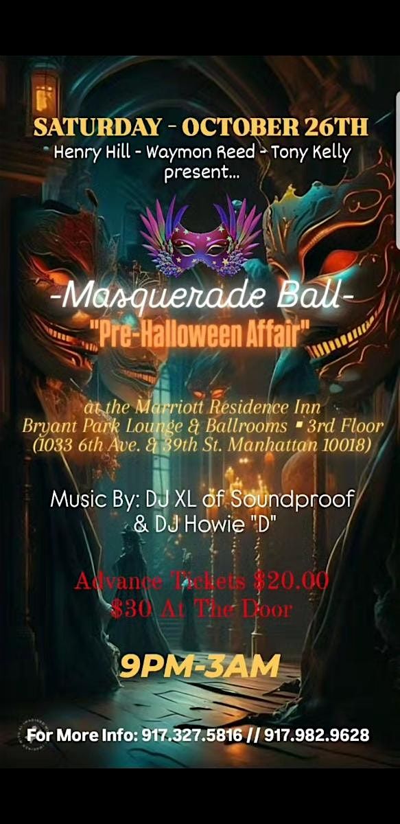 MASQUERADE BALL "The Sexiest & Biggest PreHalloween Affair To Hit