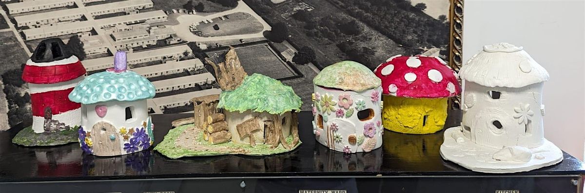 Air drying clay fairy tealight houses