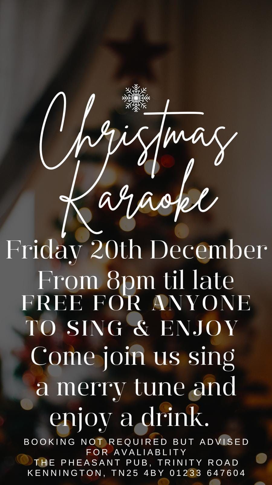 Christmas Karaoke at The Pheasant Ashford \ud83d\udc69\u200d\ud83c\udfa4\ud83d\udc68\u200d\ud83c\udfa4