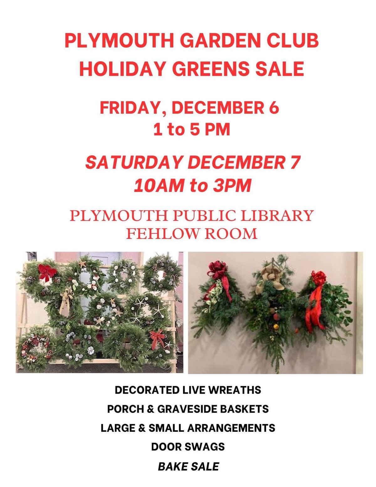 Plymouth Garden Club Annual Greens Sale 