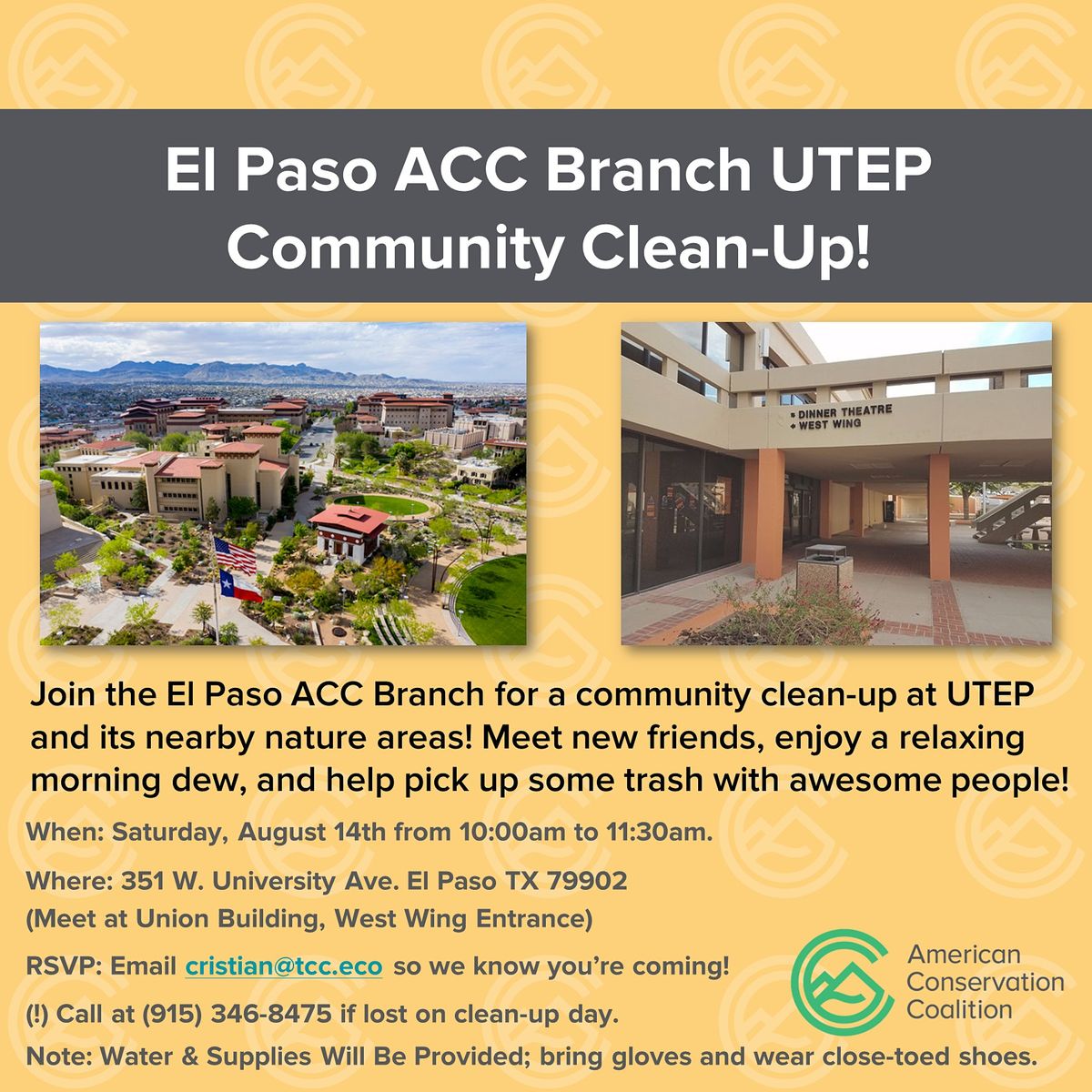 ACC El Paso Branch UTEP CleanUp Event, The University of Texas At El