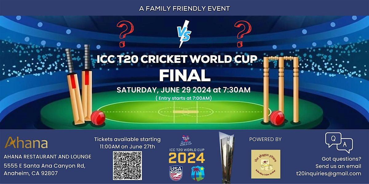 T20 Cricket World Cup Final Watch Party