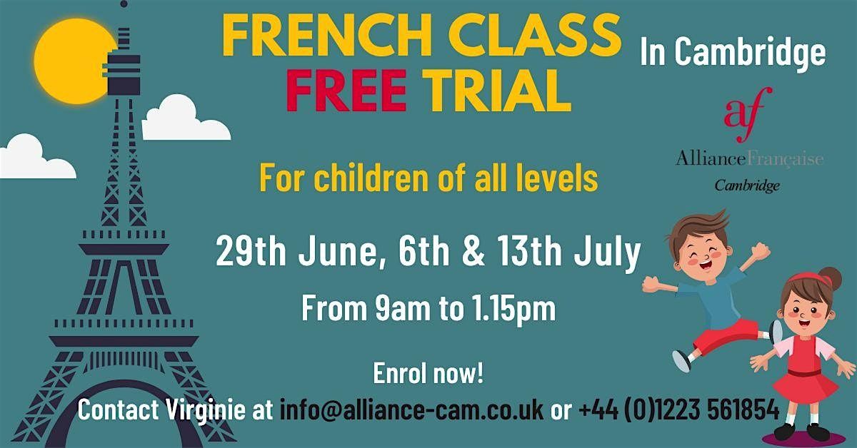 Cambridge: French Class Free Trial for Children (Primary school)