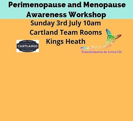 Menopause Awareness Workshop - Cartland Tea Rooms - Kings Heath