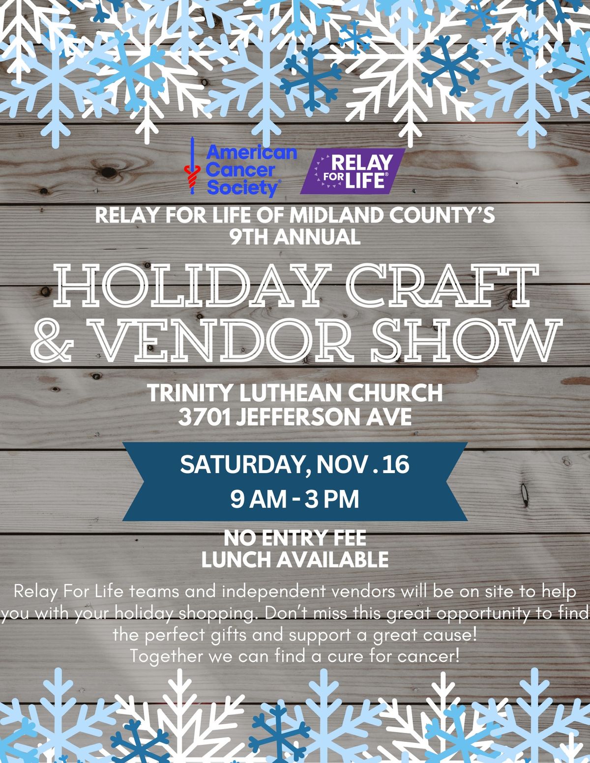 Relay For Life's 9th Annual Holiday Craft & Vendor Show