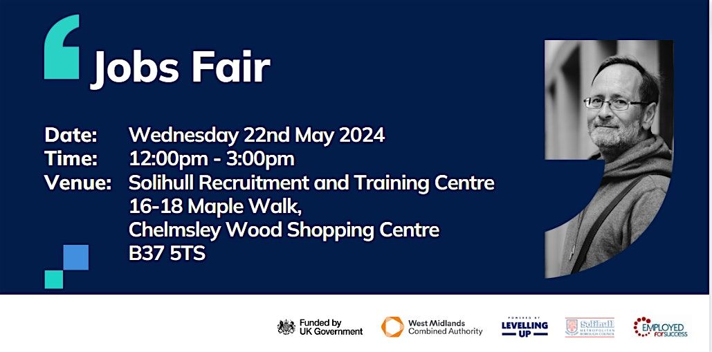 Jobs Fair - 22nd May 2024 - 12pm - 3pm