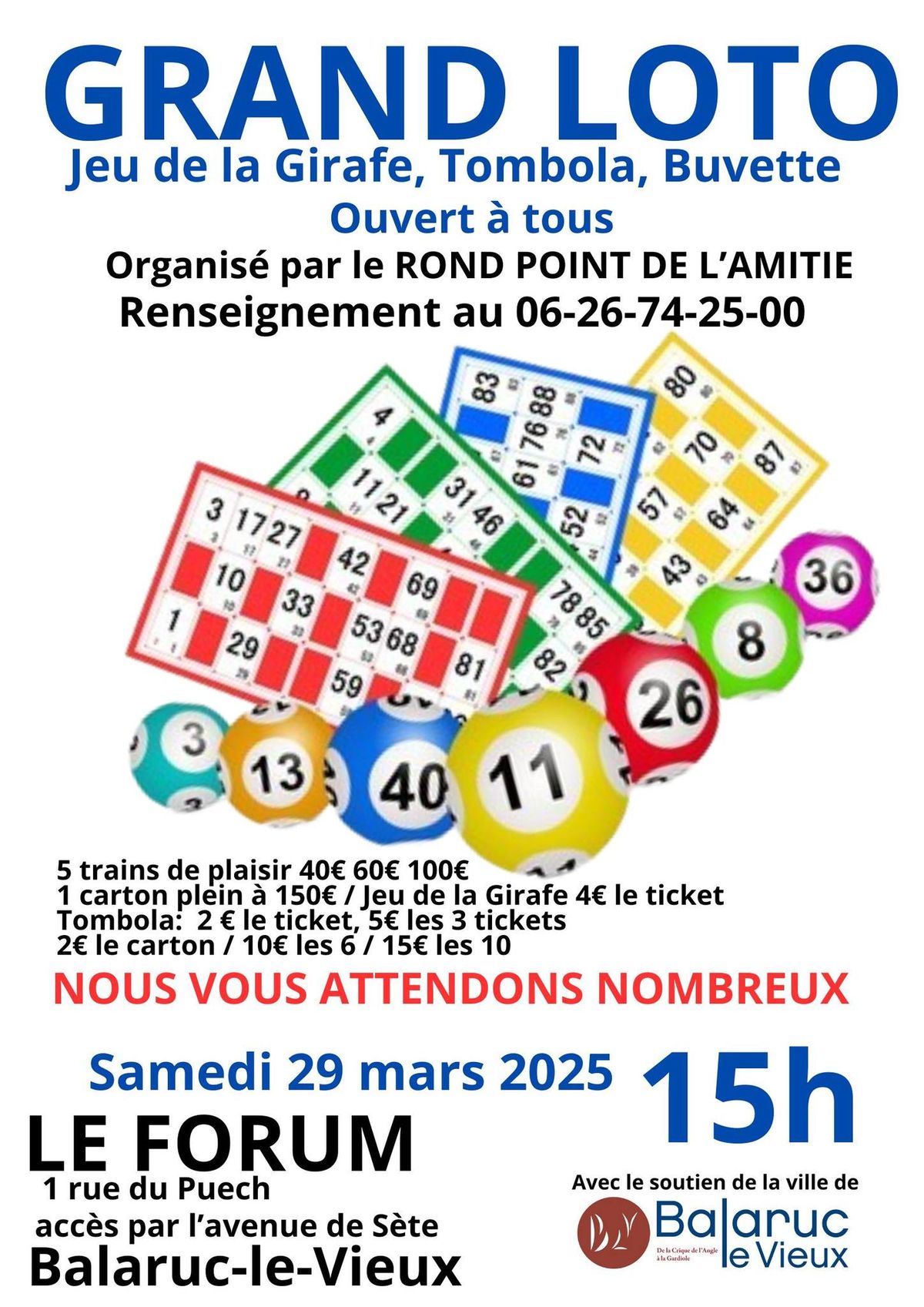 GRAND LOTO du ROND POINT DE L'AMITIE