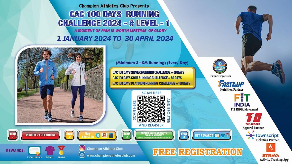 CAC 100 DAYS RUNNING CHALLENGE 2024 #LEVEL 1