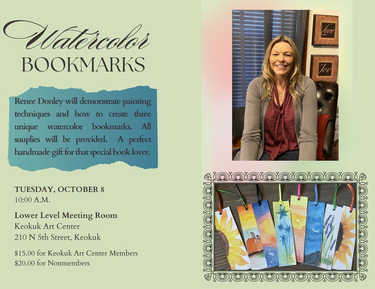 Watercolor Bookmark Class for Adults