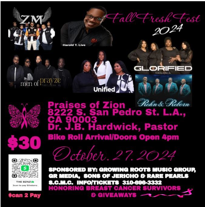 Fall Fresh Fest 2024  Rohn & Reborn, Unified, Glorified, Zion Messengers and Men of Prayze