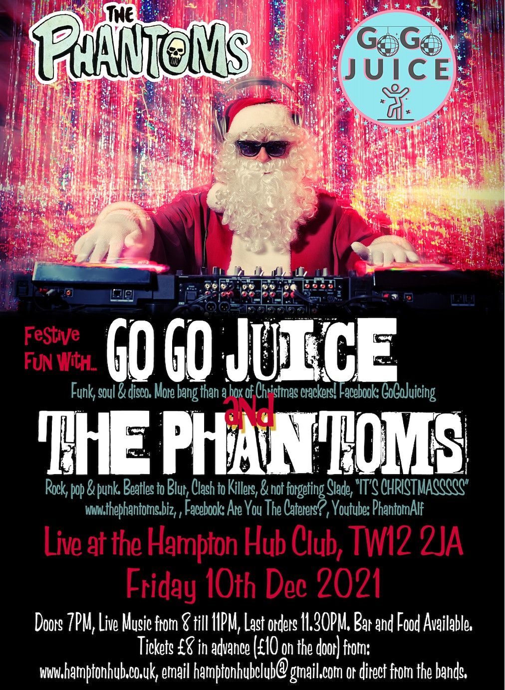 Live Music Double Header with The Phantoms supported by Go Go Juice